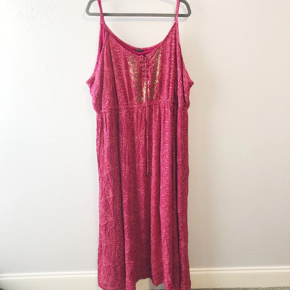 Torrid pink Aztec print maxi dress size 6x